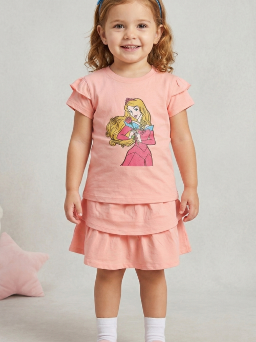 Pink Princess Cotton Dress – Frill Style Girls Outfit