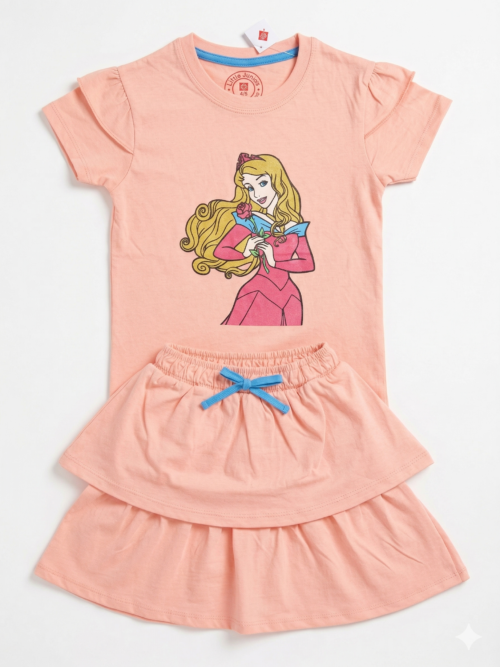 Pink Princess Cotton Dress – Frill Style Girls Outfit