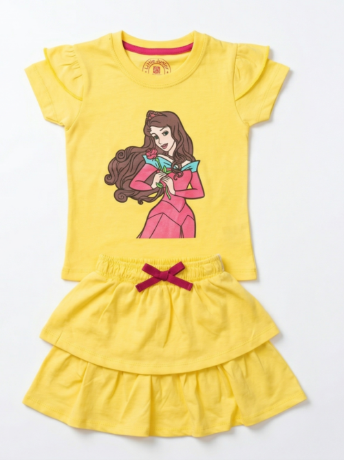 Bachaa Squad Girls Yellow Skirt Suit