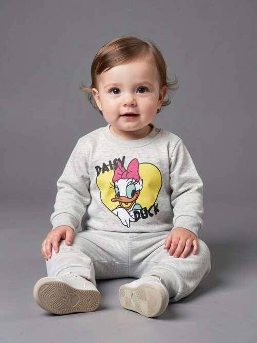 Bachaa Squad Daisy Duck Infant Winter Suit 2 Piece 100% Cotton Lycra Rib Baby Girl Winter Outfit